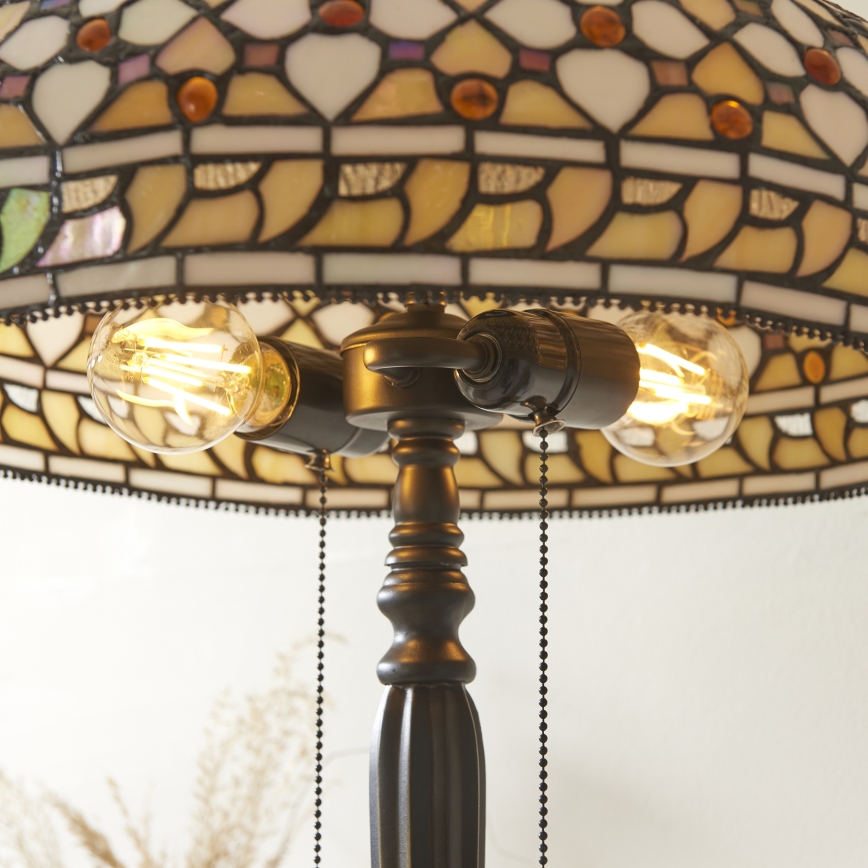 Endon 112178 - Tischleuchte Tiffany MILLE FEUX 2xE14/40W/230V Ø 45 cm