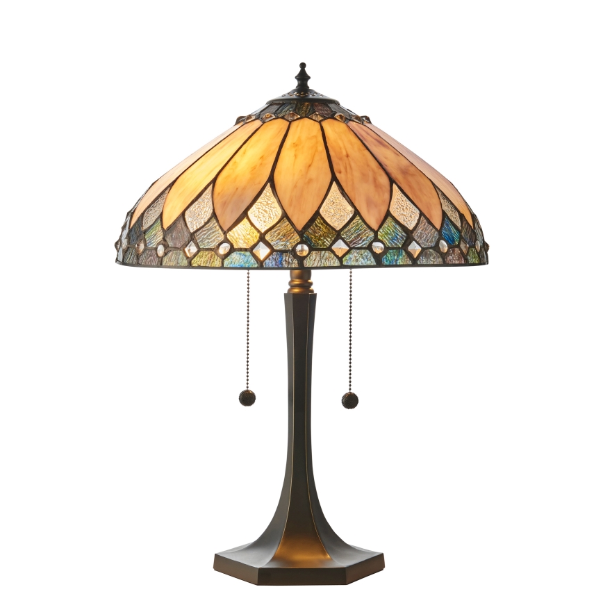 Endon 112183 - Tischlampe Tiffany BROOKLYN 2xE14/10W/230V Ø 40 cm