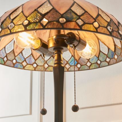 Endon 112183 - Tischlampe Tiffany BROOKLYN 2xE14/10W/230V Ø 40 cm