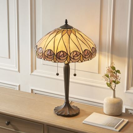 Endon 112184 - Tischlampe Tiffany HUTCHINSON 2xE27/10W/230V Ø 40 cm