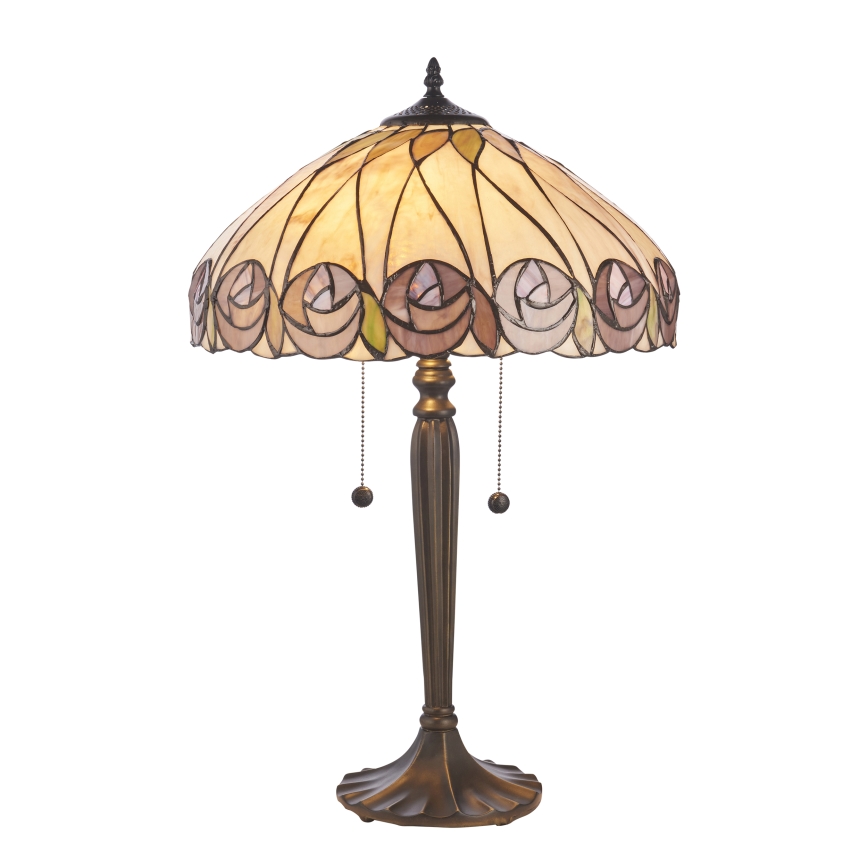 Endon 112184 - Tischlampe Tiffany HUTCHINSON 2xE27/10W/230V Ø 40 cm