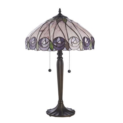 Endon 112184 - Tischlampe Tiffany HUTCHINSON 2xE27/10W/230V Ø 40 cm