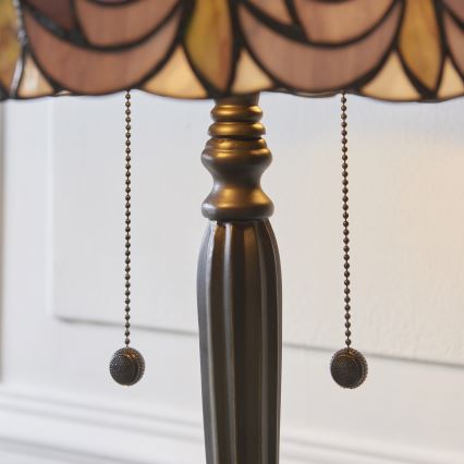 Endon 112184 - Tischlampe Tiffany HUTCHINSON 2xE27/10W/230V Ø 40 cm