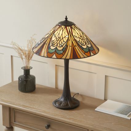 Endon 112185 - Tischlampe Tiffany HECTOR 1xE27/10W/230V Ø 40 cm