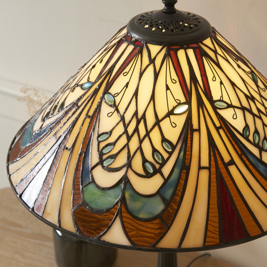 Endon 112185 - Tischlampe Tiffany HECTOR 1xE27/10W/230V Ø 40 cm