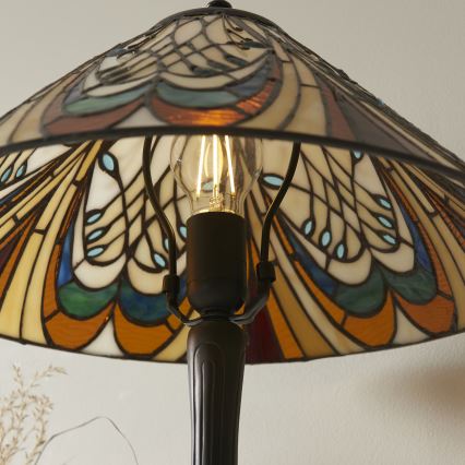 Endon 112185 - Tischlampe Tiffany HECTOR 1xE27/10W/230V Ø 40 cm