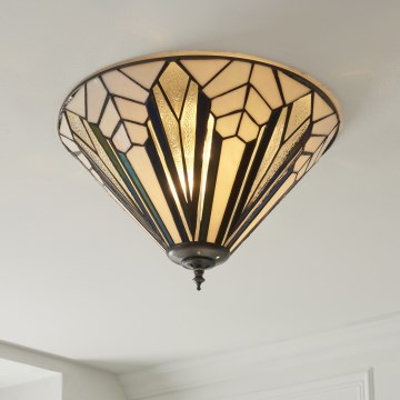 Endon 112191 - Deckenleuchte Tiffany ASTORIA 2xE27/60W/230V, Durchmesser 40 cm