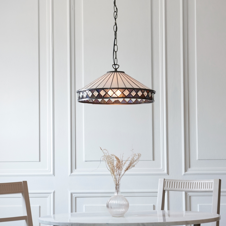 Endon 112196 - Tiffany-Pendelleuchte FARGO an Kette 1xE27/60W/230V Ø 41,5 cm
