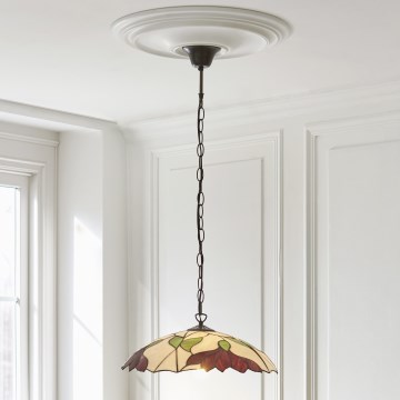 Endon 112246 - Kronleuchter an Kette Tiffany BOTANICA 1xE27/60W/230V Ø 45 cm