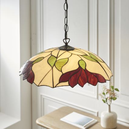 Endon 112246 - Kronleuchter an Kette Tiffany BOTANICA 1xE27/60W/230V Ø 45 cm