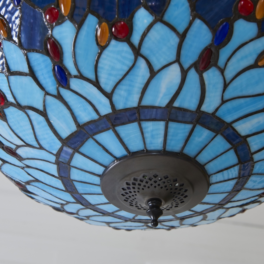 Endon 112250 - Kronleuchter an Kette Tiffany DRAGONFLY 3xE27/60W/230V Ø 50 cm