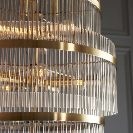 Endon 112793 - Kronleuchter an Kette MARIETTA GRAND 21xE14/6W/230V Messing/klar