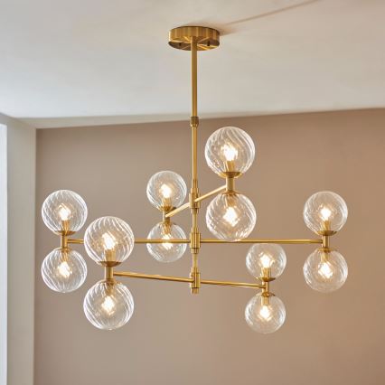 Endon 114041 - Kronleuchter an Stange 12xG9/3,2W/230V goldfarben