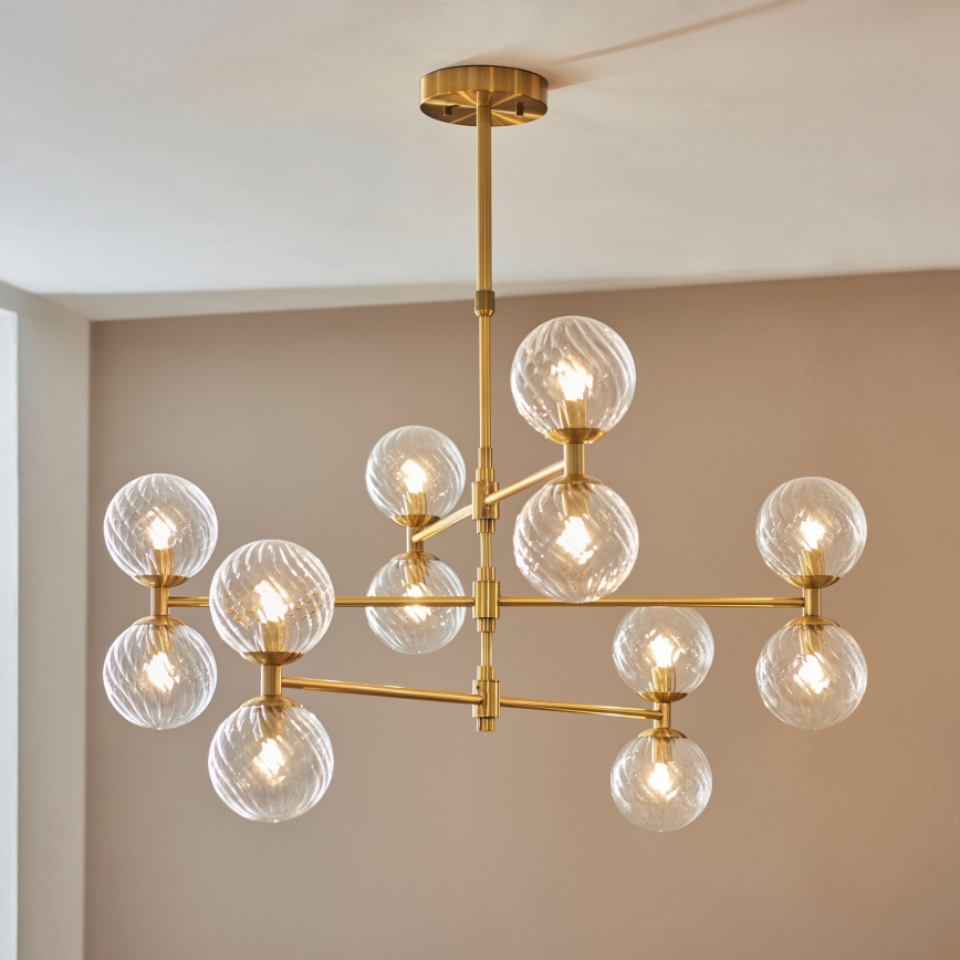 Endon 114041 - Kronleuchter an Stange 12xG9/3,2W/230V goldfarben