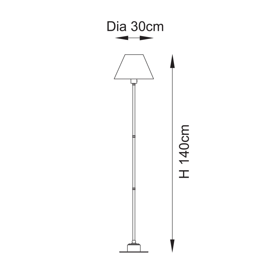 Endon 114785 - Dimmbare, aufladbare LED-Stehleuchte BURLEY LED/1,5W/5V 3600 mAh Messing/grau