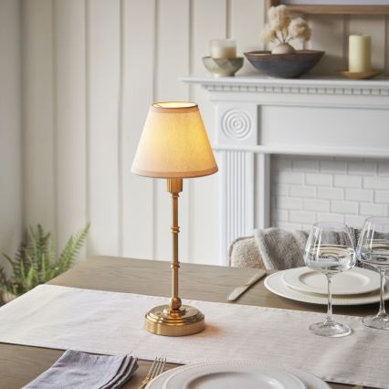 Endon 114811 - LED dimmbare, wiederaufladbare Tischleuchte BURLEY LED/1,5W/5V 3600 mAh Messing/Weiß