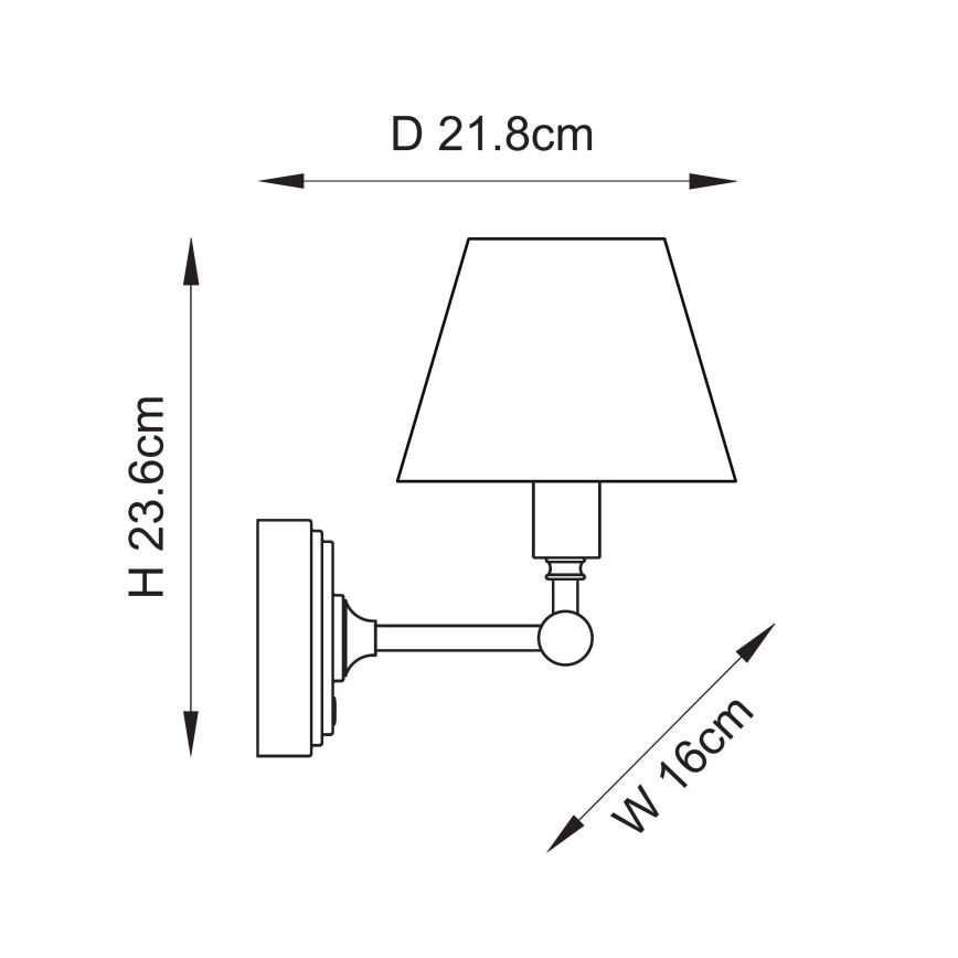 Endon 114830 - Dimmbare, aufladbare LED-Wandleuchte BURLEY LED/1,5W/5V 3600 mAh Messing/cremefarben