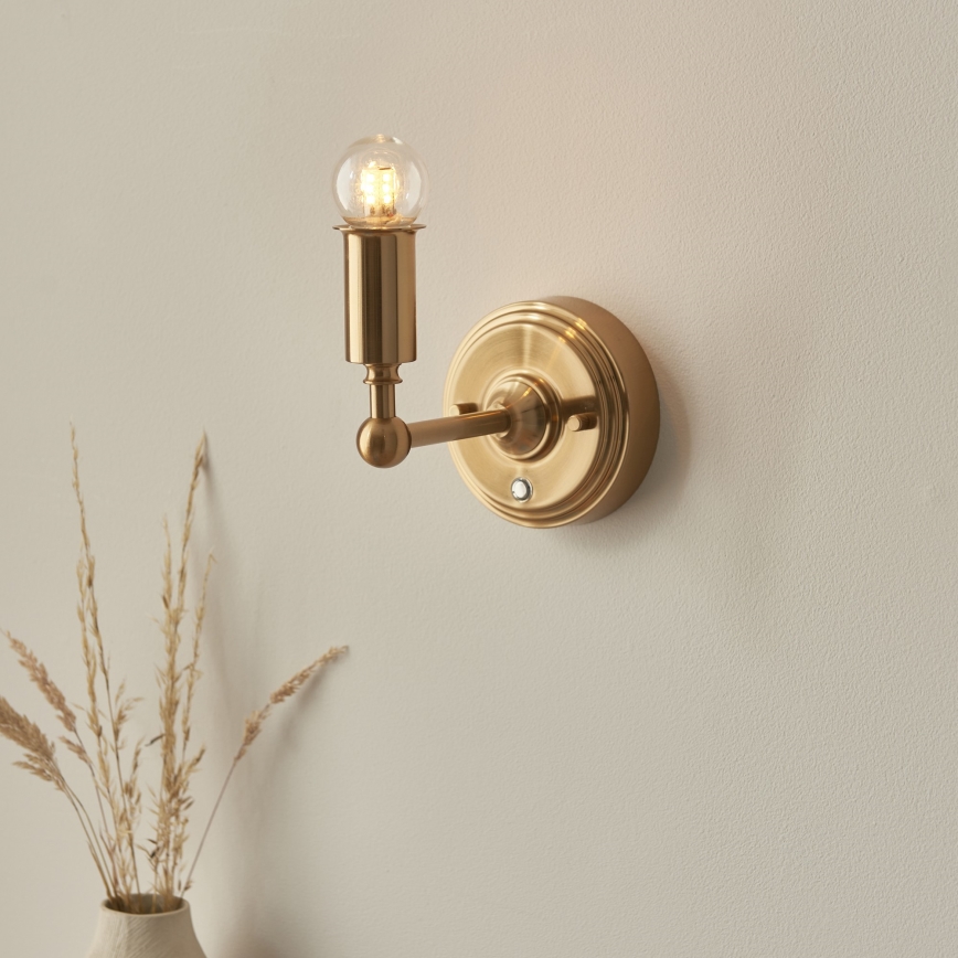 Endon 114831 - Dimmbare, aufladbare LED-Wandleuchte BURLEY LED/1,5W/5V 3600 mAh Messing/beige