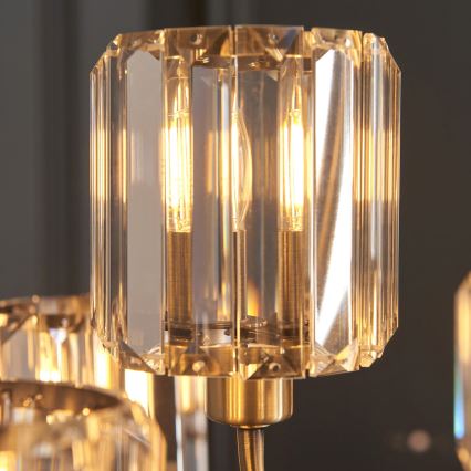 Endon 118934 - Kronleuchter mit Kette BERENICE 9xE14/7W/230V, goldfarben
