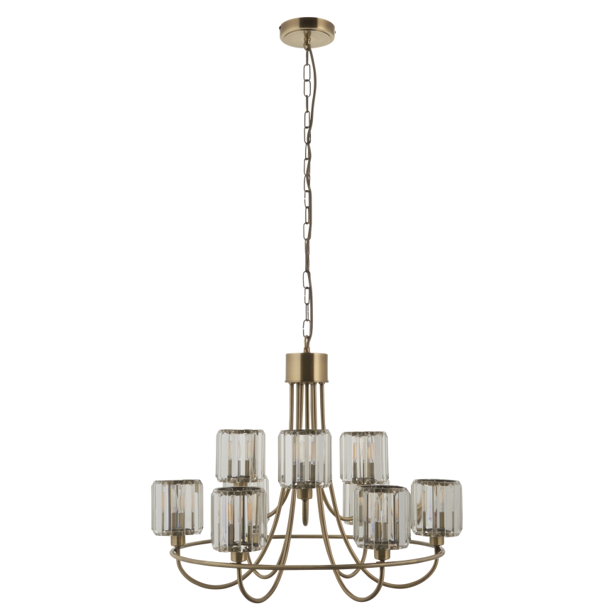 Endon 118934 - Kronleuchter mit Kette BERENICE 9xE14/7W/230V, goldfarben