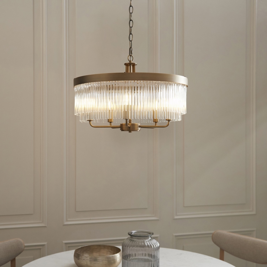 Endon 119110 - Kronleuchter an Kette CLERMONT 5xE14/6W/230V Messing