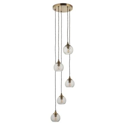Endon 119435 - Kabel-Pendelleuchte ALLEGRA 5xE14/7W/230V Messing