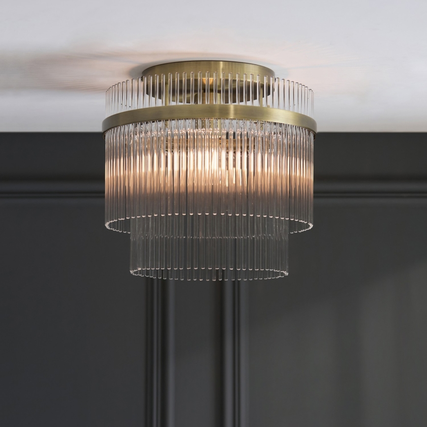 Endon 119492 - Aufputz-Deckenleuchte MARIETTA 1xE27/10W/230V Messing/klar