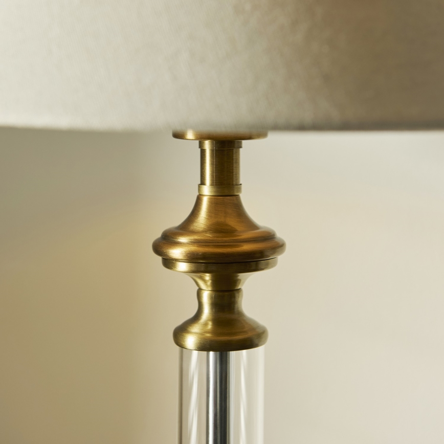 Endon 119972 - Tischlampe AVEBURY 1xE27/10W/230V Messing/Grau