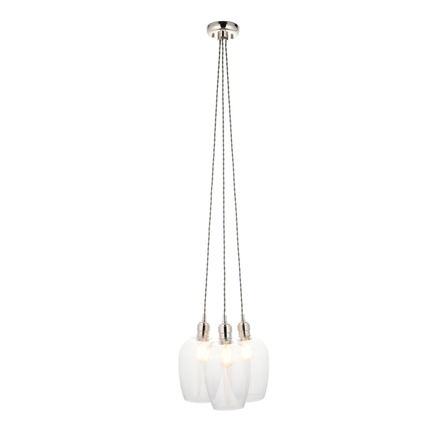 Endon 120644 - Pendelleuchte mit Kabel 3xE27/10W/230V Hochglanzchrom