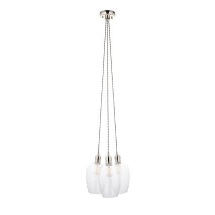 Endon 120644 - Pendelleuchte mit Kabel 3xE27/10W/230V Hochglanzchrom
