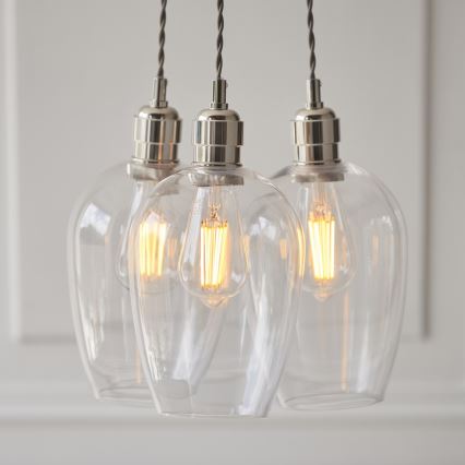 Endon 120644 - Pendelleuchte mit Kabel 3xE27/10W/230V Hochglanzchrom