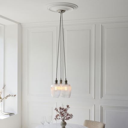 Endon 120652 - Hängeleuchte mit Kabel 3xE27/10W/230V, glänzender Chrom