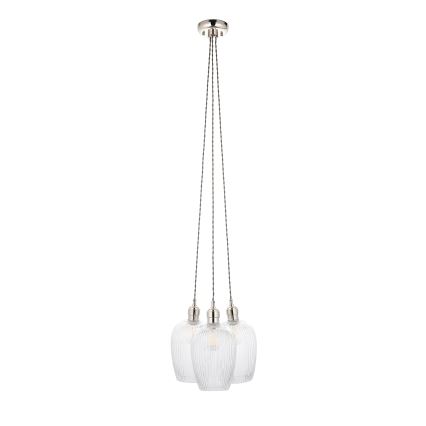 Endon 120652 - Hängeleuchte mit Kabel 3xE27/10W/230V, glänzender Chrom
