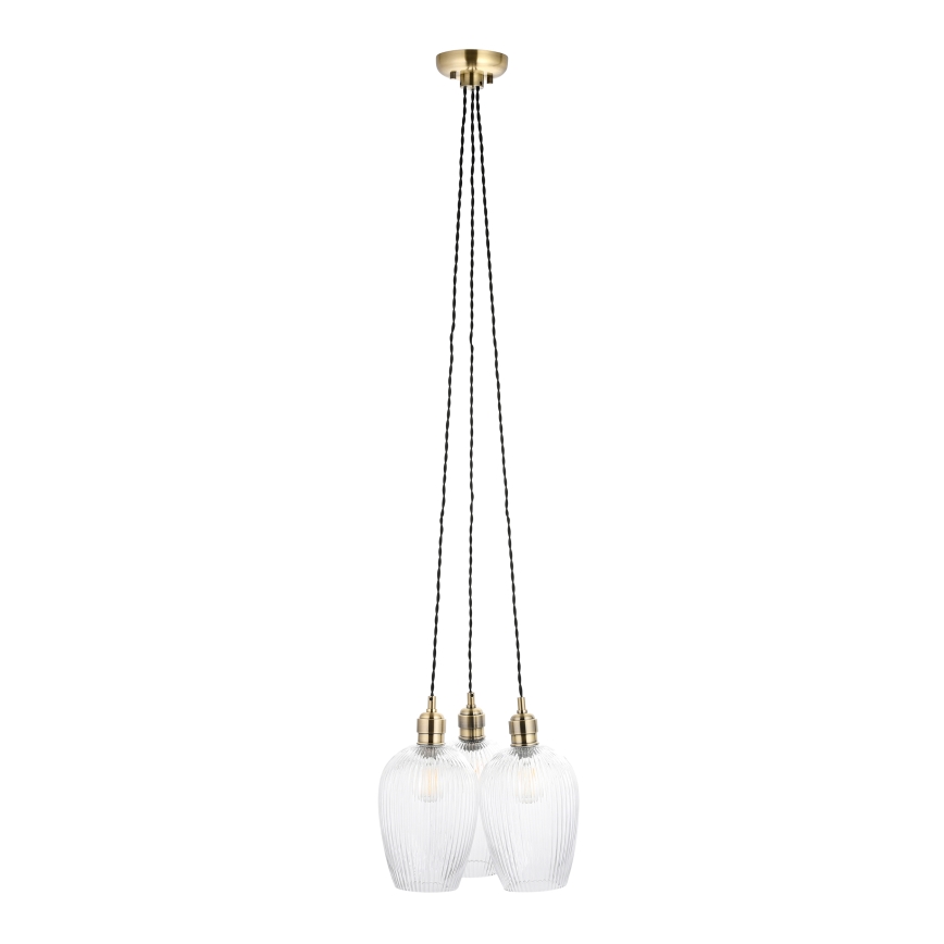 Endon 120656 - Pendelleuchte mit Kabelaufhängung 3xE27/10W/230V Messing
