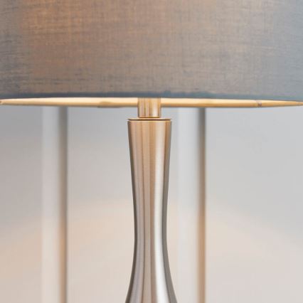 Endon 61192 - Dimmbarer Tischleuchte PICCADILLY 1xE14/40W/230V mattchrom/grau