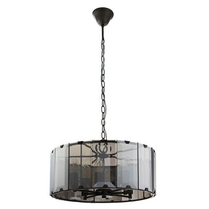 Endon 61294 - Kronleuchter an Kette CLOONEY 8xE14/40W/230V schwarz/rauchig