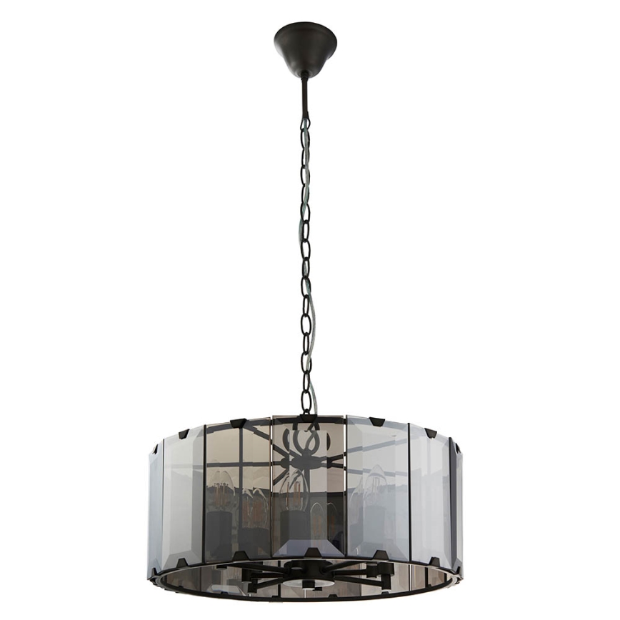 Endon 61294 - Kronleuchter an Kette CLOONEY 8xE14/40W/230V schwarz/rauchig