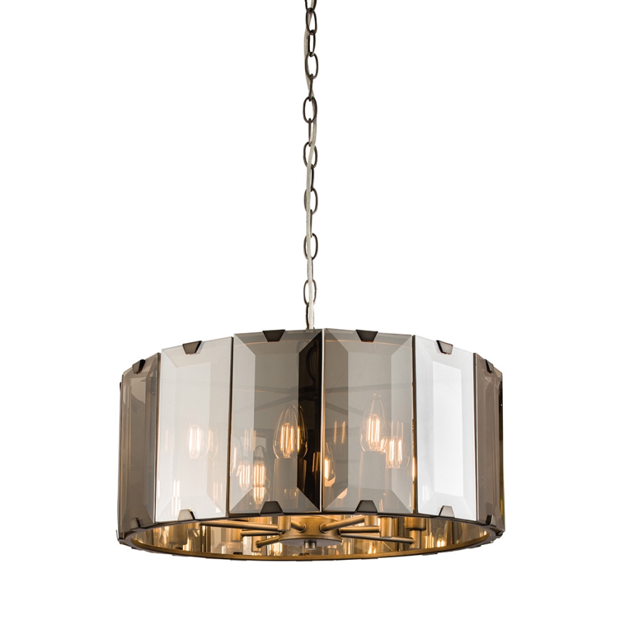 Endon 61294 - Kronleuchter an Kette CLOONEY 8xE14/40W/230V schwarz/rauchig