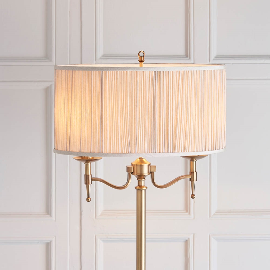 Endon 63620 - Stehleuchte STANFORD 2xE14/40W/230V Messing/Beige