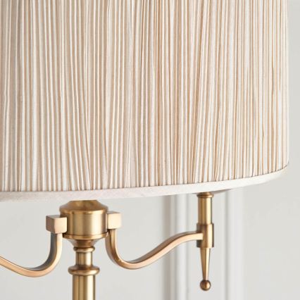 Endon 63620 - Stehleuchte STANFORD 2xE14/40W/230V Messing/Beige