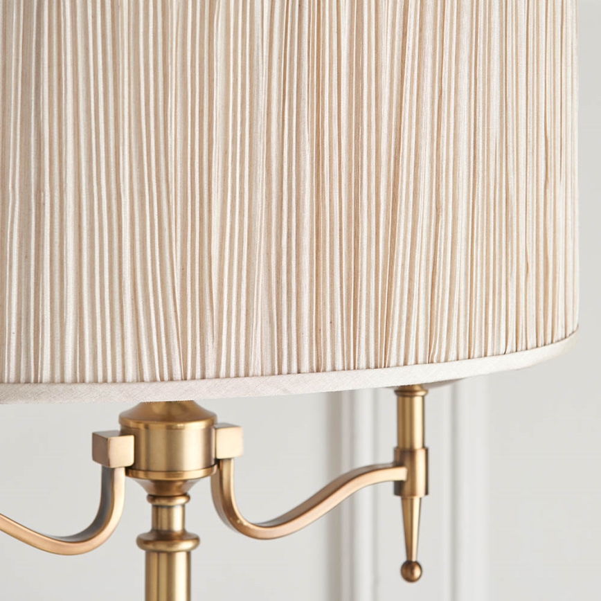 Endon 63620 - Stehleuchte STANFORD 2xE14/40W/230V Messing/Beige