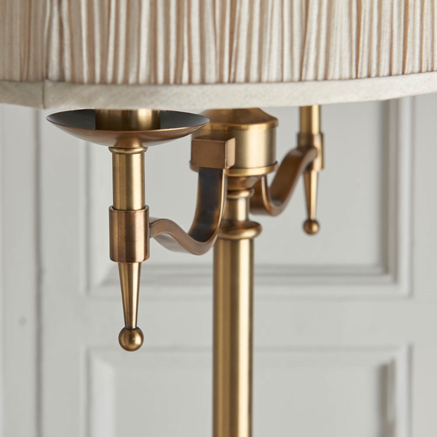 Endon 63620 - Stehleuchte STANFORD 2xE14/40W/230V Messing/Beige