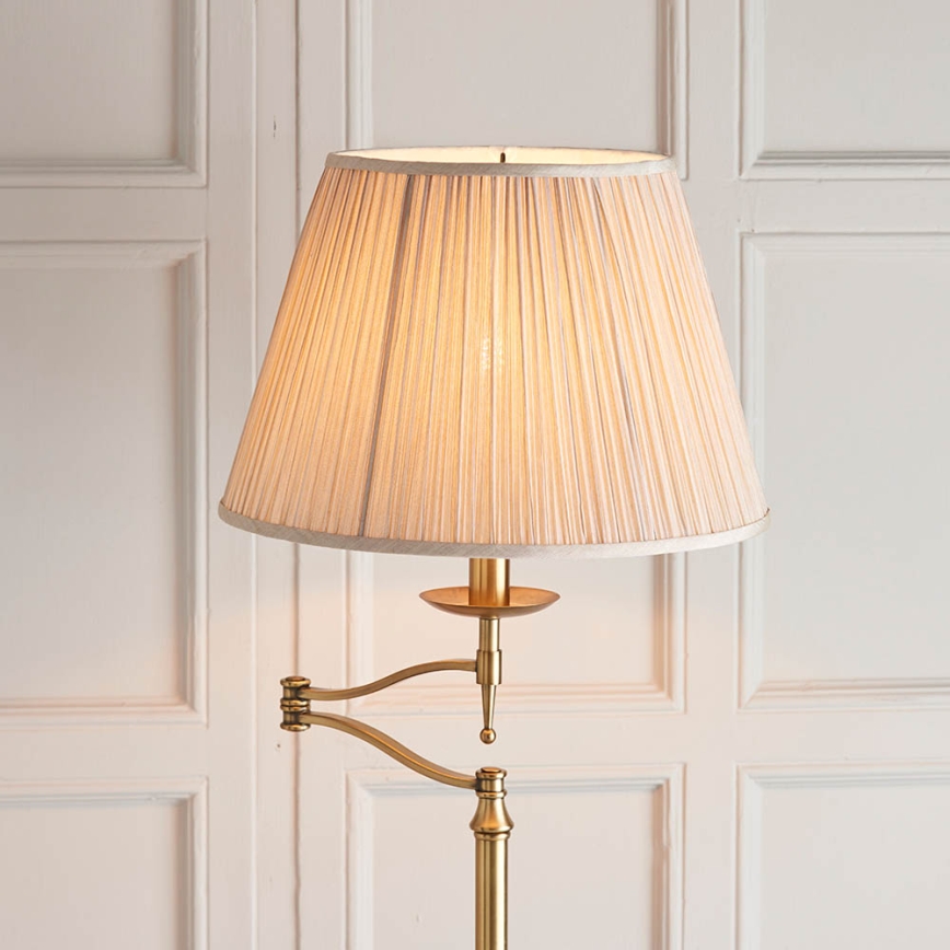Endon 63621 - Stehleuchte STANFORD 1xE27/60W/230V Messing/beige