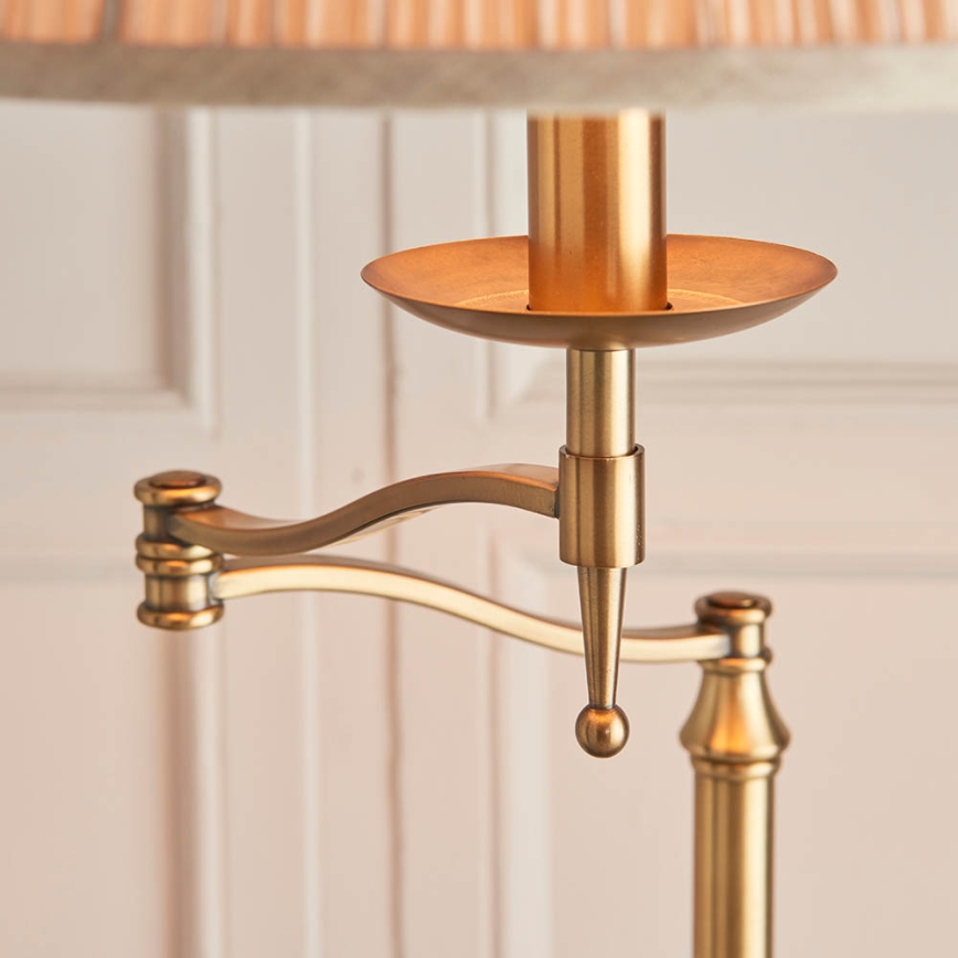 Endon 63621 - Stehleuchte STANFORD 1xE27/60W/230V Messing/beige