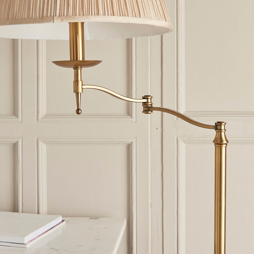 Endon 63621 - Stehleuchte STANFORD 1xE27/60W/230V Messing/beige