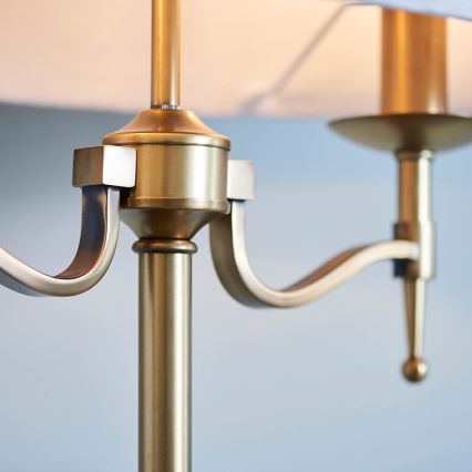 Endon 63648 - Tischlampe STANFORD 2xE14/40W/230V Messing/Beige