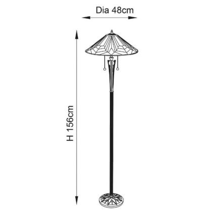 Endon 63934 - Stehleuchte ASTORIA 2xE27/60W/230V d 48 cm