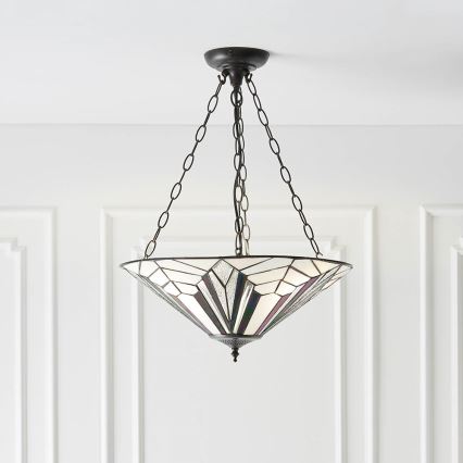 Endon 63936 - Tiffany-Kronleuchter ASTORIA mit Kette 3xE27/60W/230V Ø 48 cm
