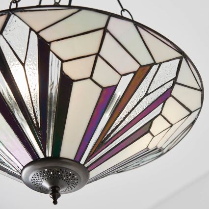 Endon 63936 - Tiffany-Kronleuchter ASTORIA mit Kette 3xE27/60W/230V Ø 48 cm