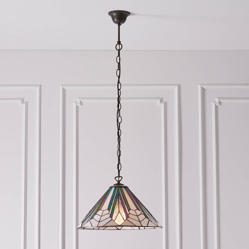 Endon 63937 - Tiffany-Kronleuchter ASTORIA an Kette 1xE27/60W/230V, Ø 40 cm